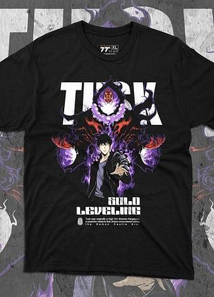 Футболка для підлітка хлопчика з принтом 140olo leveling tu140k розмір s/m/l (зріст від 164 до 182 ) anime11019