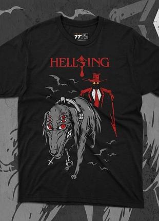 Футболка для подростка мальчика с принтом hell140ing black dog размер s/m/l (рост от 164 до 182 ) anime10836