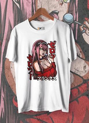 Футболка для подростка мальчика с принтом zero two we размер s/m/l (рост от 164 до 182 ) anime10585