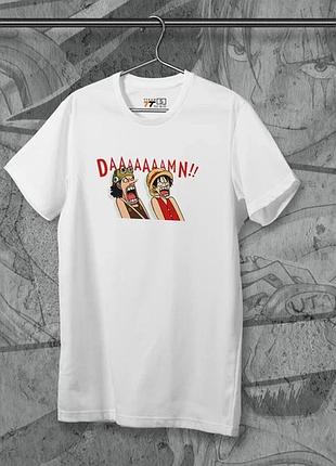 Футболка для подростка мальчика с принтом ван пис damn w размер s/m/l (рост от 164 до 182 ) anime10072