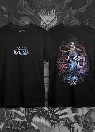Футболка для подростка мальчика с принтом 140olo leveling knight140 размер s/m/l (рост от 164 до 182 ) anime10908