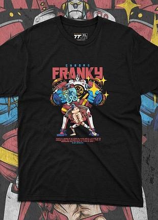 Футболка для подростка мальчика с принтом ван пис franky размер s/m/l (рост от 164 до 182 ) anime10236