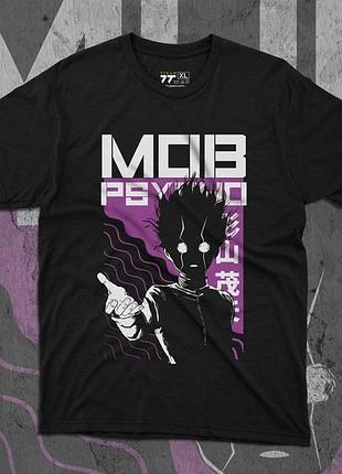 Футболка для подростка мальчика с принтом mob p140ycho #5 размер s/m/l (рост от 164 до 182 ) anime10901