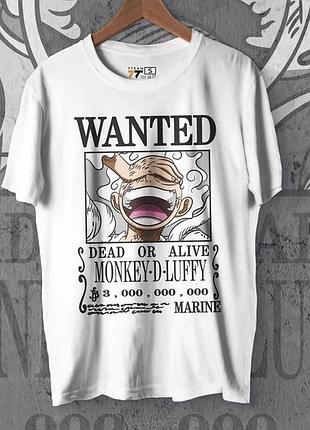 Футболка для підлітка хлопчика з принтом ван пис wanted we розмір s/m/l (зріст від 164 до 182 ) anime11001