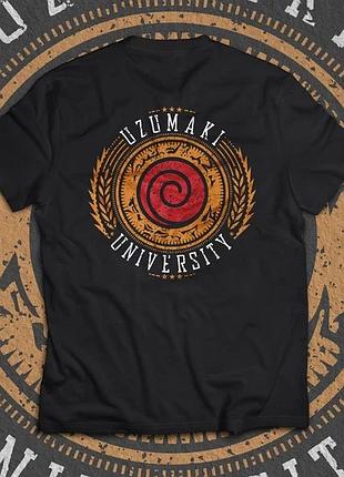 Футболка для подростка мальчика с принтом наруто uzumaki univer140ity размер s/m/l (рост от 164 до 182 ) anime10799