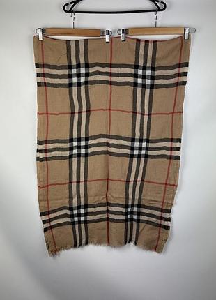 Легкий шарф / хустка burberry lightweight vintage check scarf beige thin gauze stole оригінал у клітинку коричневий / бежевий