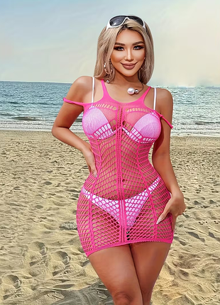 Эластичная сетка 💖 пляжная туника shein 👙 пляжное платье мини 🔥 накидка на купальник