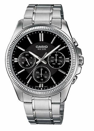 Чоловічий наручний годинник casio mtp-1375d-1a сріблястий