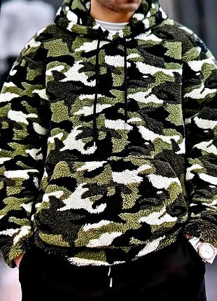 Ого-го какой размерчик тёплая толстовка с капюшоном комуфляж, худи кенгуру батал 4xl