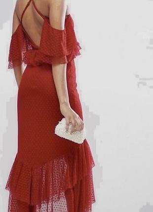 Нова вечірня сукня asos xxl міді сукня фатинова червона сукня в горох святкова сукня великого розміру батал