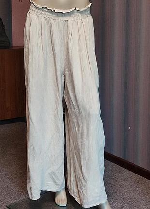 Лляні  жіночі штани на резинці  m-xl