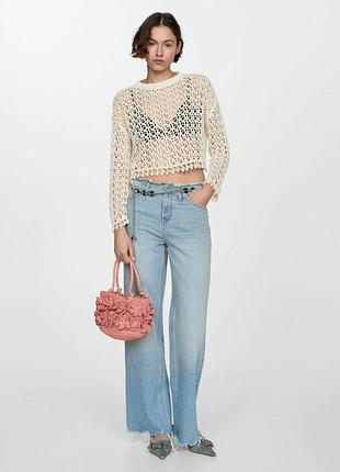 Актуальний трендовий вязаний топ макраме у пляжному стилі mango uk 6-8 34-36 xs-s 🔥🔥🔥