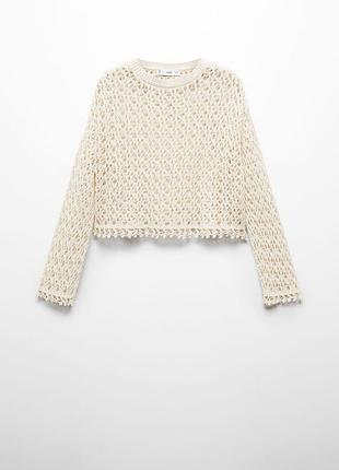 Актуальний трендовий вязаний топ макраме у пляжному стилі mango uk 6-8 34-36 xs-s 🔥🔥🔥