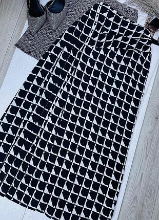 Літня спідниця zara l міді спідниця кльош спідниця в геометричний принт спідниця з розрізом на нозі пліссе зара