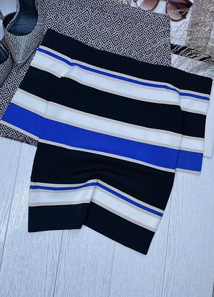 В’язана блуза massimo dutti xs s смугаста блуза різнокольорова облягаюча блуза з відкритими плечами