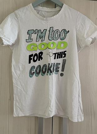 Футболка для хлопчика “i’m too good for this cookie!” розмір: 128–134 см 👦 орієнтовний вік: 7–9 років