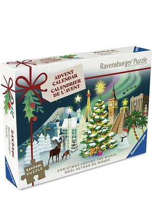 Пазл-адвент-календар ravensburger 12004246 24 різдвяні пазли по 54 елементи для дорослих та дітей віком від 12 років