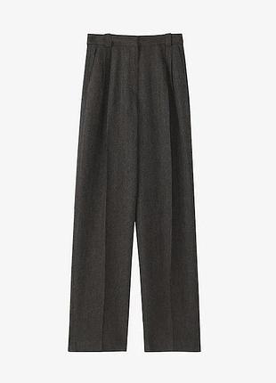 Віскозні прямі брюки штани massimo dutti straight fit вискозные прямые брюки с защипами в елочку