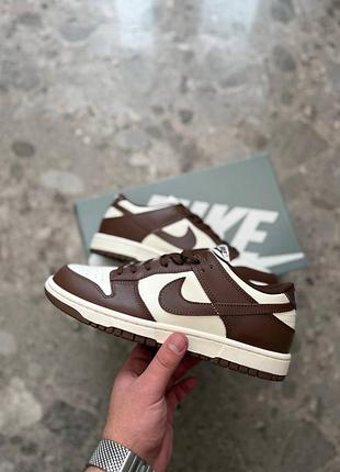 Стильні кросівки nike dunk low team chocolate brown white