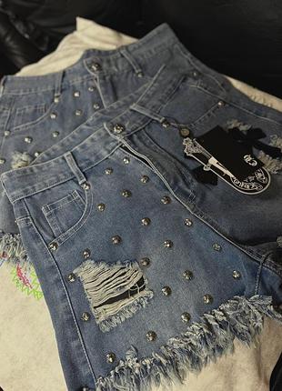 Шорти chrome hearts джинсові