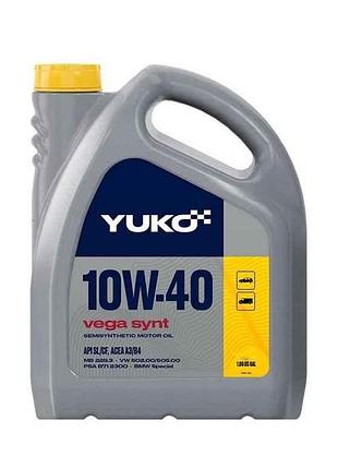 Масло моторне напівсинтетичне vega synt 10w-40 api sl/cf 4,0 л тм yuko