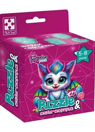 Пазлы с сюрпризом цветной дракончик vt8030-05 тм vladi toys