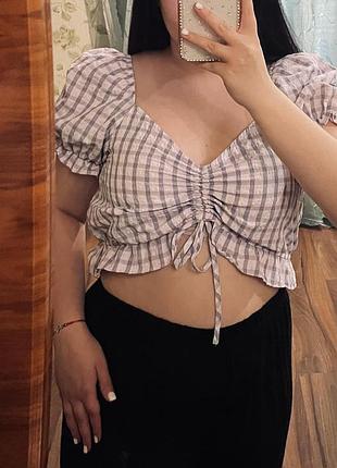 Стильный короткий топ в клетку primark