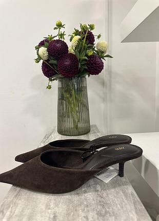 Мюлі zara 35,41,42, замш, 2180 грн