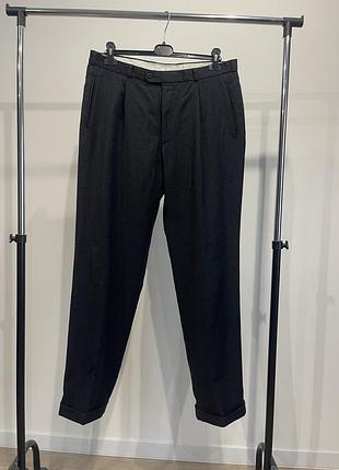 Класичні вовняні брюки чорні vtex nano by becker (100% pure virgin wool) чорні