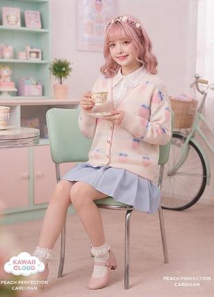 Ніжний та затишний кардиган у стилі kawaii / y2k з принтом персиків