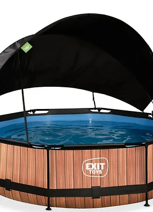 Бассейн каркасный с навесом от солнца exit "дерево" 300 х 76 см