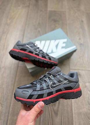 Стильні кросівки nike p-6000 grey black red