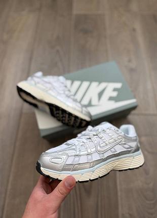 Стильні кросівки nike p-6000 white silver blue