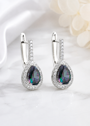 Серьги серебро оригинальные изысканные стильные с фианитами silver ♥️