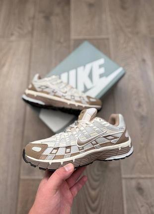 Стильные кроссовки nike p-6000 beige white