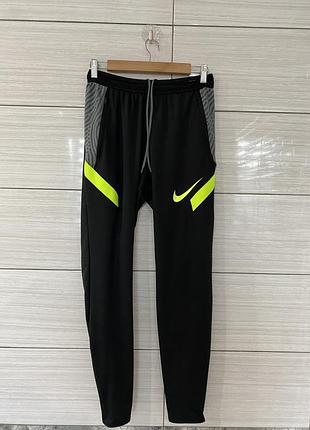 Чоловіч спортивні штани nike dri-fit s чорні | бігові джогери з блискавками оригінал