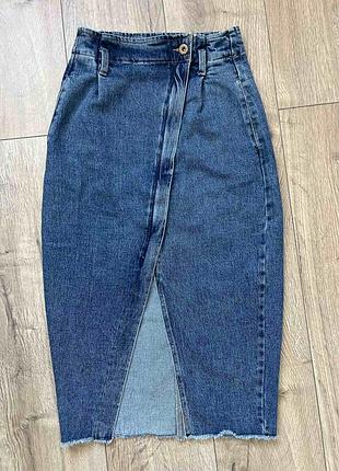Юбка джинсовая zara р.32