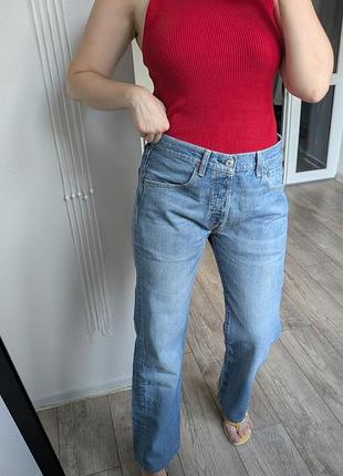 Класичні блакитні прямі джинси levis 501 original