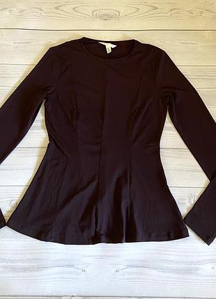 Кофточка лонгслив цвета марсала в корсетном стиле h&m