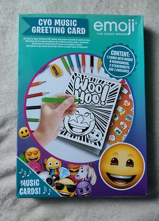 Набір для творчості cyo music greeting card  бренду emoji®, призначений для створення та розмальовування музичних вітальних листівок