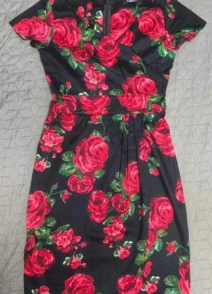 Сукня lady vintage з квітковим принтом, uk 12, оригінал
