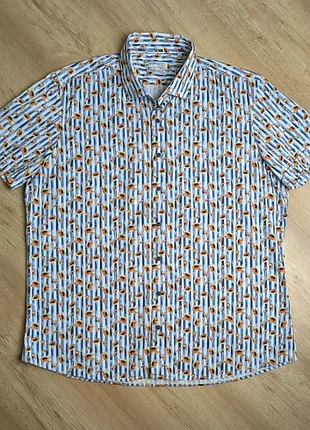 Сорочка чоловіча giordano tailored xl/44 принт папая бавовна