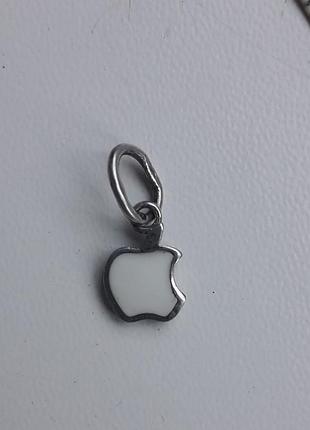 925 серебро серебряный кулон подвеска подвес яблоко эмаль apple