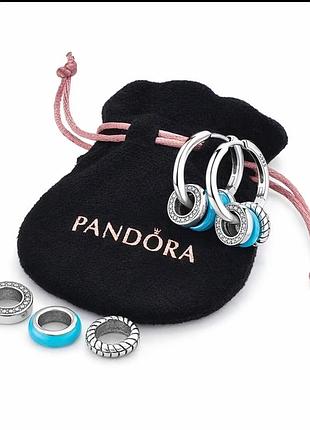 Серьги серебро проба 925 кольца трансформеры pandora_silver