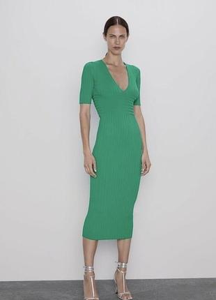 Міді плаття в рубчик zara🌿