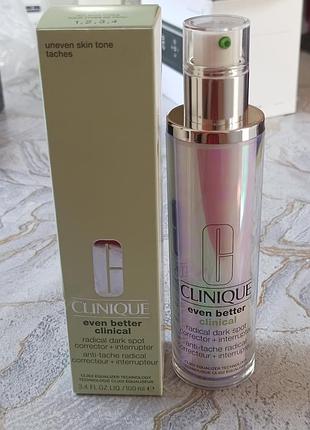 Освітлювальна сироватка для обличчя clinique even better clinical radical dark spot corrector + interrupter, новий стан.