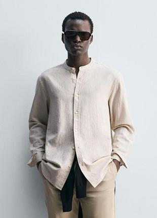 Сорочка zara бавовняна 19642 light beige