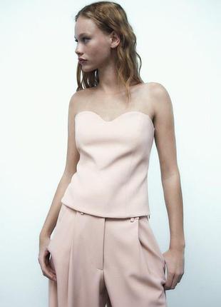 Новый топ корсет zara s / m бандо без бретелек, базовый