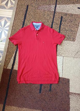 Поло чоловіче tommy hilfiger premium pique regular fit, червоне, розмір m