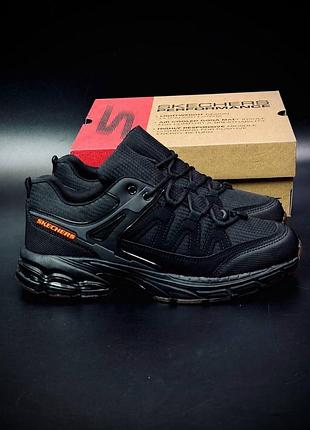 Чоловічі тактичні кросівки skechers чорні стильні кросовки скечерс